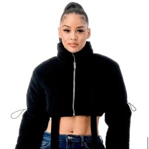 Black Women's Cropped Jacket